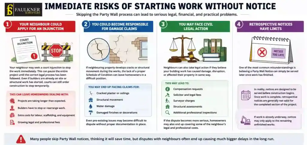What Happens If You Start Work Without a Party Wall Notice? 1 Immediate Risks of Starting Work Without Party Wall Notice Aldershot
